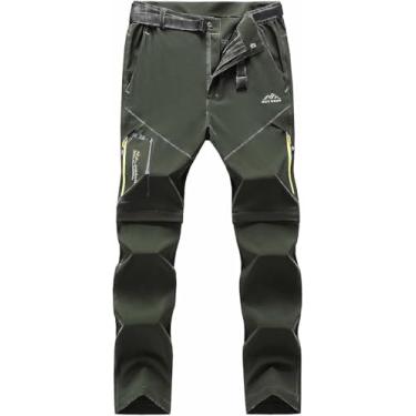 Imagem de Calças De Caminhada Masculinas De Secagem Rápida Ao Ar Livre De Uso Diário Calças De Esqui Elásticas Resistentes Ao Desgaste Removíveis Para Calças Cargo De Neve Que, Army Green, 5XL-5XLarge