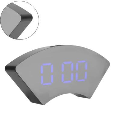 Imagem de Relógio de Mesa Curvado Espelhado USB Display Led Alarme Temperatura C