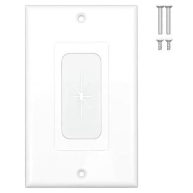 Imagem de XGGYA Placa de parede de borracha flexível, placa de parede de tamanho padrão, 1 gangue, 11,4 cm x 2,75, inserção de ilhós de parede de borracha para cabos de baixa tensão, sistema de home theater, 1