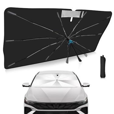 Imagem de Guarda-sol para para-brisa de atualização 2025, ajuste personalizado para Hyundai Elantra 2021-2025, capa de carro com proteção UV dobrável, escudo de chuva de emergência e protetor de painel