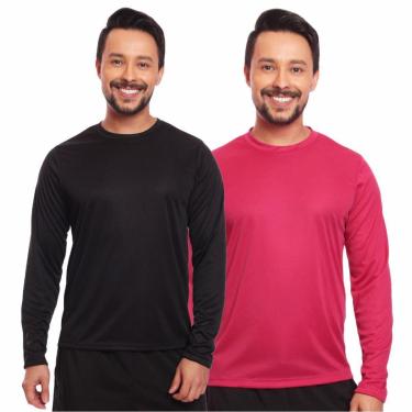 Imagem de Kit 2 Camisas Segunda Pele Proteção Solar Uv Térmica Corrida Bike-Masculino