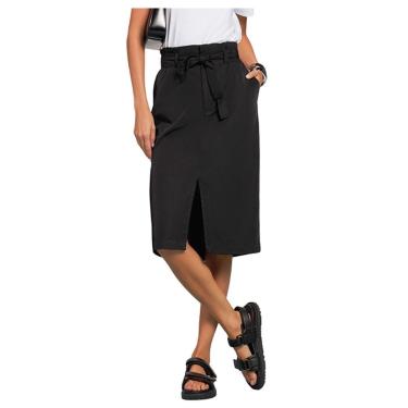 Imagem de Saia Feminina Gatos e Atos Midi Alfaiataria Preta - G2307-Feminino