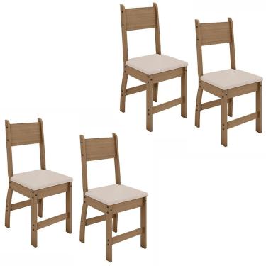 Imagem de Kit de 4 Cadeiras Milano com Tecido em Material Sintetico