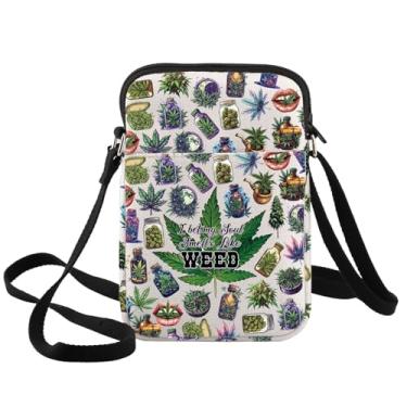 Imagem de BWWKTOP Bolsa tiracolo Weed Leaf 420 Leaf Lovers Gift I Bet My Soul Smells Like Weed Shoulder Bag, Folha de erva daninha Xk B, Bolsa tiracolo