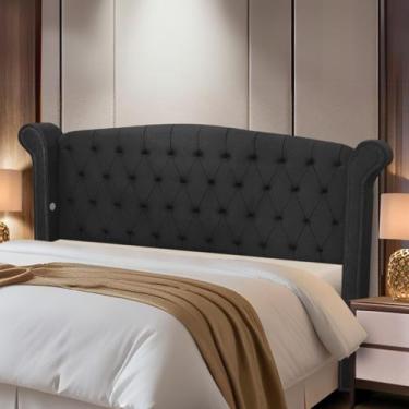 Imagem de Cabeceira de Cama Box Madeira Estofada Luxo Casal Grécia - D'Julia, Pr