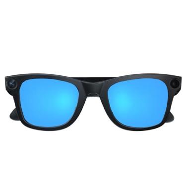 Imagem de Óculos De Proteção Inteligente Com Câmera HD 1080P E Ultra-wide De 8MP, Bloqueio De Luz Azul, Controle De Voz Por AI, 8H De Reprodução, Wi-Fi/Bluetooth 5.3 Para Vídeo HD E Áudio Envolvente(Blue)