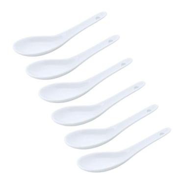 Imagem de Conjunto 6 colheres para finger food de porcelana branca - Lyor