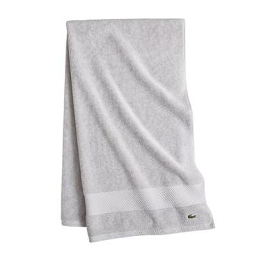 Imagem de Lacoste Toalha de banho Heritage 100% algodão Supima, microchip, 76 cm x 137 cm – Altamente absorvente e de secagem rápida, toalha de banho super macia premium, essencial para banheiro, presente para