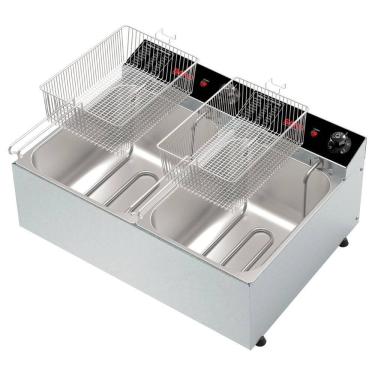 Imagem de Fritadeira Elétrica Dupla Saro 10 Litros 2 Cubas 6000W 220V FRD22