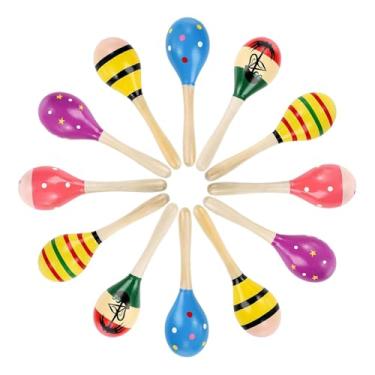 Imagem de TTETTZ 12x Mini Maracas de Madeira Brinquedos Educativos, Brinquedos Musicais, Instrumentos Musicais Infantis para KTV Jogo Festa Performance Ao Vivo
