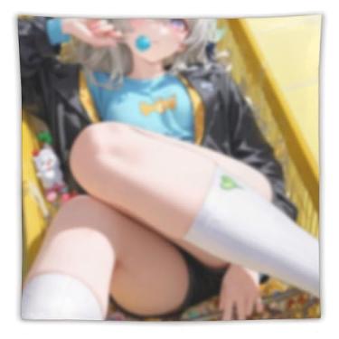 Imagem de LIEGBMEU Tapeçaria de biquíni sexy anime menina 152.4 cm x 152.4 cm interior exterior parede colcha arte decoração de tapeçaria caprichosa, AF345