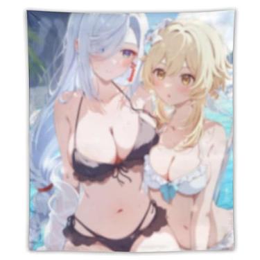 Imagem de LIEGBMEU Sexy Bikini Hot Anime Girl Tapeçaria 127.0 cmx152.4 cm Interior Exterior Wall Quilt Art Decoração de Tapeçaria Caprichosa, Ab017