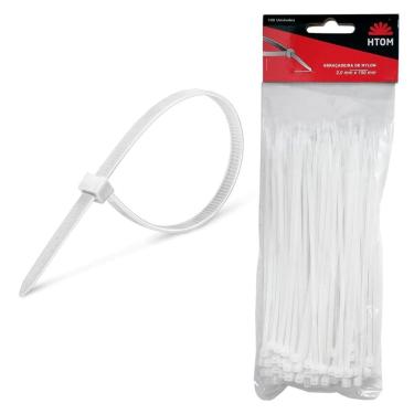 Imagem de Kit 100 Abraçadeiras Nylon Branca 2Mm X 150Mm Enforca Gato