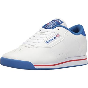 Imagem de Reebok Tênis feminino Princess Fitness, Branco/azul tetra/vermelho excelente, 41