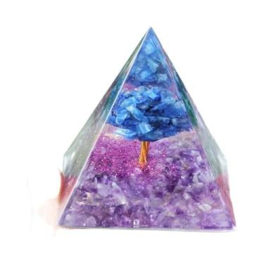 Imagem de Pirâmide De Orgônio De Ametista E Peridoto, Cristal De Cura Com Energi
