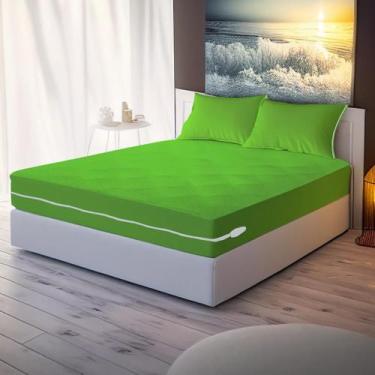 Imagem de Capa de Colchão Casal Queen + Par de Capa de Travesseiro 50x70 Malha G