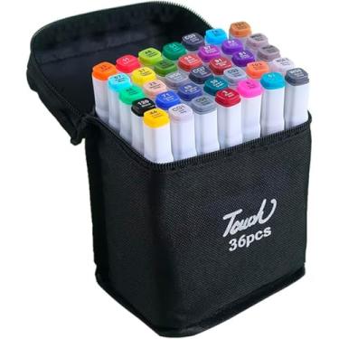 Imagem de Caneta Marcador Para Colorir Desenho Profissional 36, 48, 60, 80 Cores Conjunto De Canetinhas Pontas Duplas Codificados por Cores Vivas para Desenho (36) (120)