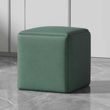 Imagem de Banqueta De Pé Quadrado Technology Cloth - Versátil Cadeira De Sofá Otomano 5-em-1 Com Rodízios Giratórios Para Sala De Estar/jantar, Dark Green, 35CM/13.8INCH