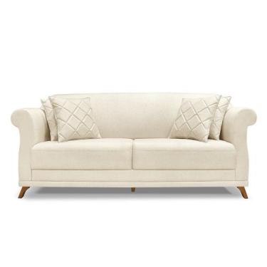 Imagem de Sofá 2 Lugares 1,80m Pés de Madeira em Linho - Amsterdam Lucadi Home, 