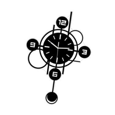 Imagem de Ioensy Relógio de parede de pêndulo, decoração para casa, presente moderno e silencioso, prático, relógio de parede de pêndulo para pendurar, de pendurar, Preto 40cm