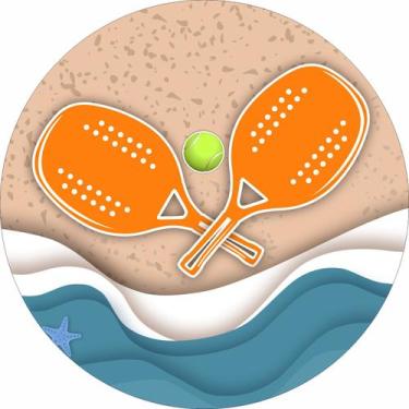 Imagem de Painel de Tecido Sublimado Redondo Raquetes de Beach Tênis c/ Elástico