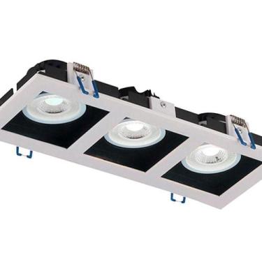 Imagem de Spot Led Taschibra Quadrado Recuado Triplo Embutir Frame 15w Bivolt 65