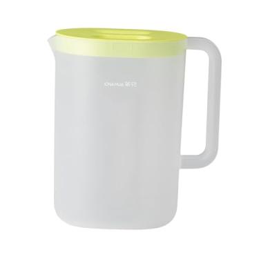 Imagem de IEUDNS Jarro de água, chaleira de água fria, fácil de limpar, boca larga, jarro de geladeira, dispensador de bebidas para cozinha, refrigerador externo, 2,2L, Verde