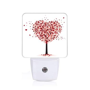 Imagem de EMXION Luz noturna da árvore do amor, luz noturna do dia dos namorados, tomada na parede, lâmpada de LED, adequada para quartos, cozinhas, banheiros, etc. Sensor automático do crepúsculo ao amanhecer