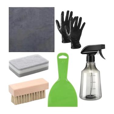Imagem de Baoblaze Kit de limpeza de lápides com 7 peças, luvas de pano de microfibra multifuncionais, ferramenta de limpeza diária de granito e pedra