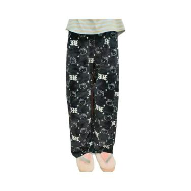 Imagem de Calças De Pijama De Fleece Macio Para Mulheres Sanrio Hello Kitty Kawa