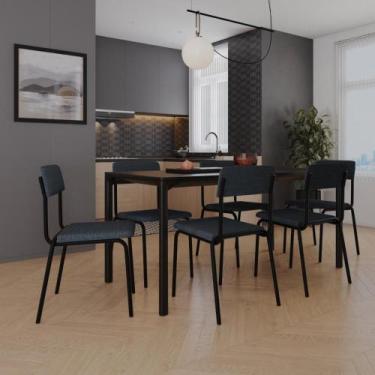Imagem de Conjunto 3 Cadeiras de Jantar Fit com Estrutura Preta - Metalig