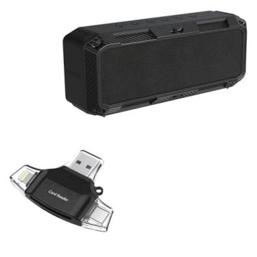 Imagem de BoxWave Dispositivo inteligente compatível com alto-falante Raycon Impact – Leitor de cartão SD AllReader, leitor de cartão microSD SD Compact USB – Jet Black