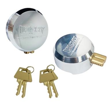 Imagem de Lrichy Fechaduras de disco de aço sólido à prova de ferrugem, trava de porta de reboque de segurança resistente, abertura de 1-3/10.2 cm cadeado oculto para caminhão, van, contêiner, galpão, reboque