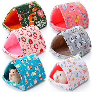Imagem de Ripeng 6 peças de esconderijo de porquinho-da-índia cama casa coelho túnel lavável pequena gaiola acessórios para ouriço rato chinchilas hamster furões ratos barbudos (7 animais fofos de 20 cm)