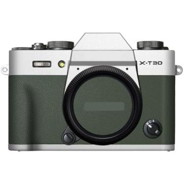 Imagem de X-T30 X-T30II Película protetora de vinil antirarranhões para câmera FujiFilm X-T30 Mark II XT30II (prata fosco + couro verde)