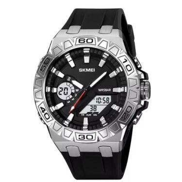 Imagem de Relógio Masculino Skmei Anadigi 2276 Preto E Prata