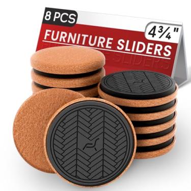 Imagem de PISAO 12cm Deslizadores de Móveis de Feltro para Pisos de Madeira, 8 Peças de Almofadas de Móveis para Pisos de Madeira, Transportadores de Móveis para Móveis Pesados, Mova Móveis Facilmente