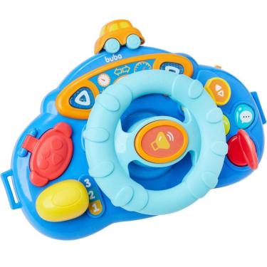 Imagem de Volante Musical Luzes Sons de Veículo Botões Interativos Brinquedo +12 Meses Estimula Imaginação Buba