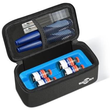 Imagem de SARLAR Estojo de viagem para frasco e caneta de insulina com tijolo de gelo aprovado pela TSA, bolsa de transporte isolada para diabetes para manter os medicamentos frescos e armazenados, proteção