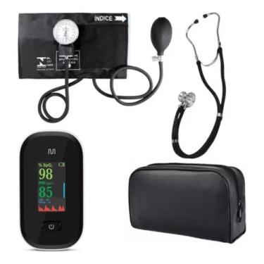 Imagem de Kit Academico Premium Para Fisoterapeuta Com Oximetro, Preto