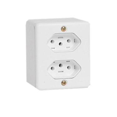 Imagem de Tomada Externa Dupla Caixa Sistema X Sobrepor 20A - Ilumi