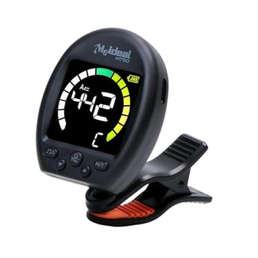 Imagem de menolana Afinador de guitarra com clipe para iniciantes, afinador portátil recarregável por USB com precisão rápida para baixo, violino, viola, violoncelo, Preto