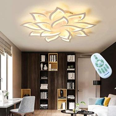 Imagem de Luminária de teto LED tipo flor com controle remoto regulável para quarto de meninos e meninas, abajur de acrílico, luzes de teto, sala de jardim de infância, sala de estar, sala de estudo,