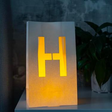 Imagem de WYMM Letra H iluminada - Bolsas luminosas perfeitas para faixa personalizada de feliz aniversário, decorações de propostas, decorações de festa de noivado e faixa de parabéns para o seu ente querido