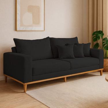 Imagem de Sofá para Sala de Estar 4 Lugares 190cm Viena Preto