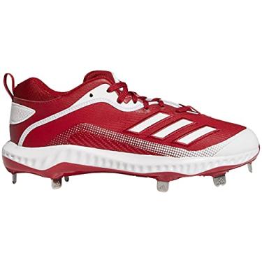 Imagem de adidas Tênis de beisebol masculino Fv9348, Vermelho/branco/branco, 15