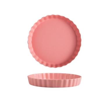 Imagem de URGDWEKJY Pratos de jantar estilo chinês colorido vitrificado prato de jantar doméstico prato de massa prato de bolo prato de sobremesa hotel comida ocidental criativo utensílios de mesa bandeja de