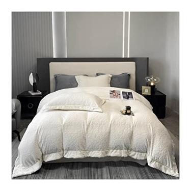 Imagem de AKALNNB Conjunto de capa de edredom leve de veludo de leite de inverno coral veludo espesso quente mais veludo flanela colcha jogo de cama 4 peças capa de edredom casal