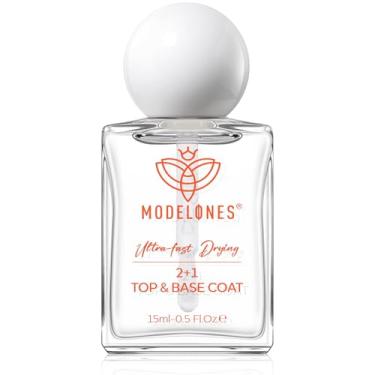 Imagem de modelones 3 Em Um Esmalte Base Top Coat Fortalecedor E Crescimento De Unhas, 15 Ml Esmalte Transparente De Secagem Rápida Brilho Duradouro Resistente A Lascas E Desbotamento Unhas Proteção Cuidado,