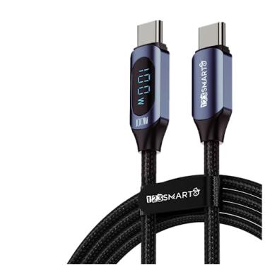 Imagem de Cabo Turbo Premium Type-C Tipo-C 100w 5A 480Mbs 2 metros 200cm sistema inteligente PD marca 123smart Para Smartphone consoles joystick PS5 Nint Switch Motorola Xiaomi Poco S23 S24 S25 Macbook Iphone